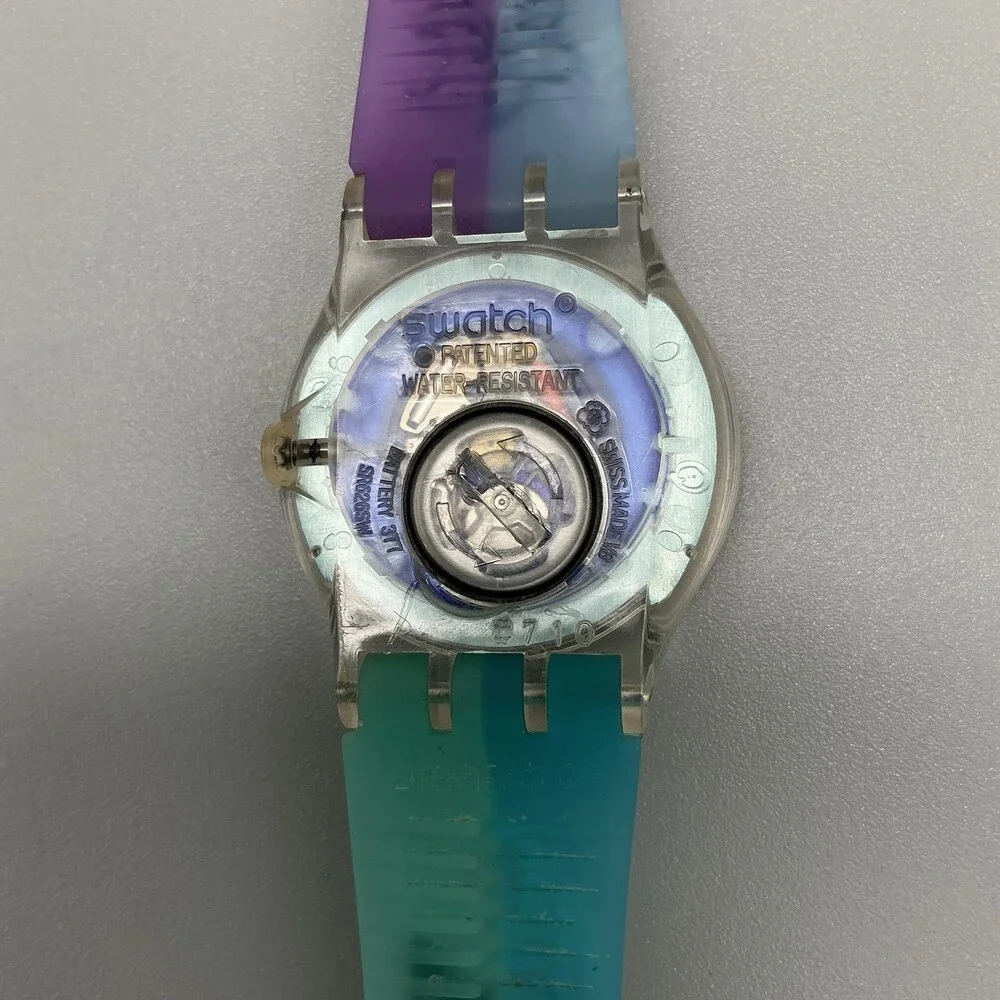 Swatch Sunray Glam SUOZ148 Womens Watch 37mm Black Blue Multicolor New Battery